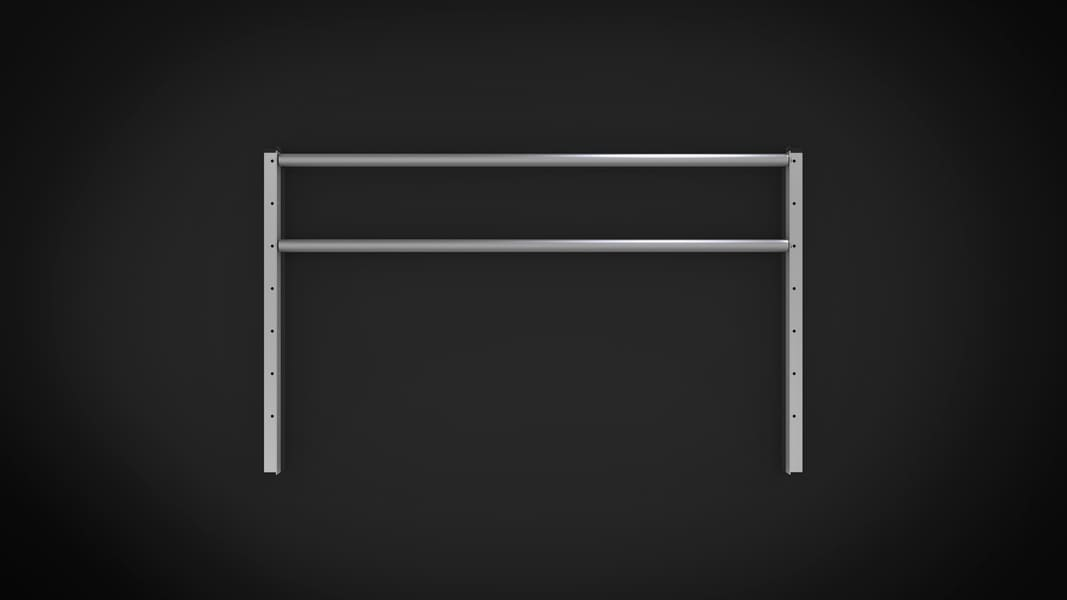 Two-Line Handrail - PATHWAY 3G 16 ft. Straight Aluminum Wheelchair Ramp Kit with Expanded Metal Tread, 2-Line Handrails and No Top Platform by EZ-Access | RampHand