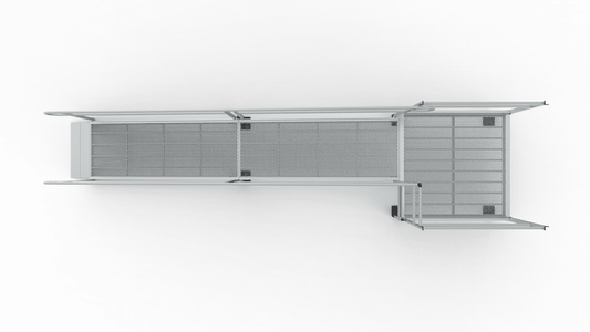 Top View - PATHWAY 3G 26 ft. Straight Aluminum Wheelchair Ramp Kit with Expanded Metal Tread, 2-Line Handrails and 5 ft. Top Platform by EZ-Access | RampHand