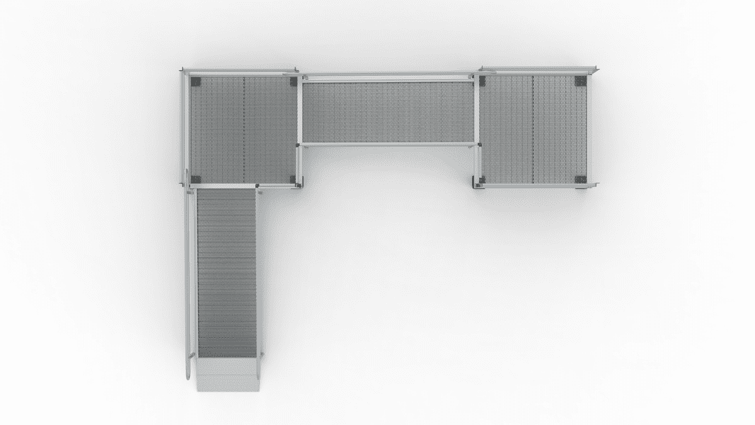 24ft.l Rmap PATHWAY 3G 24 ft. L-Shaped Aluminum Wheelchair Ramp Kit with Expanded ...