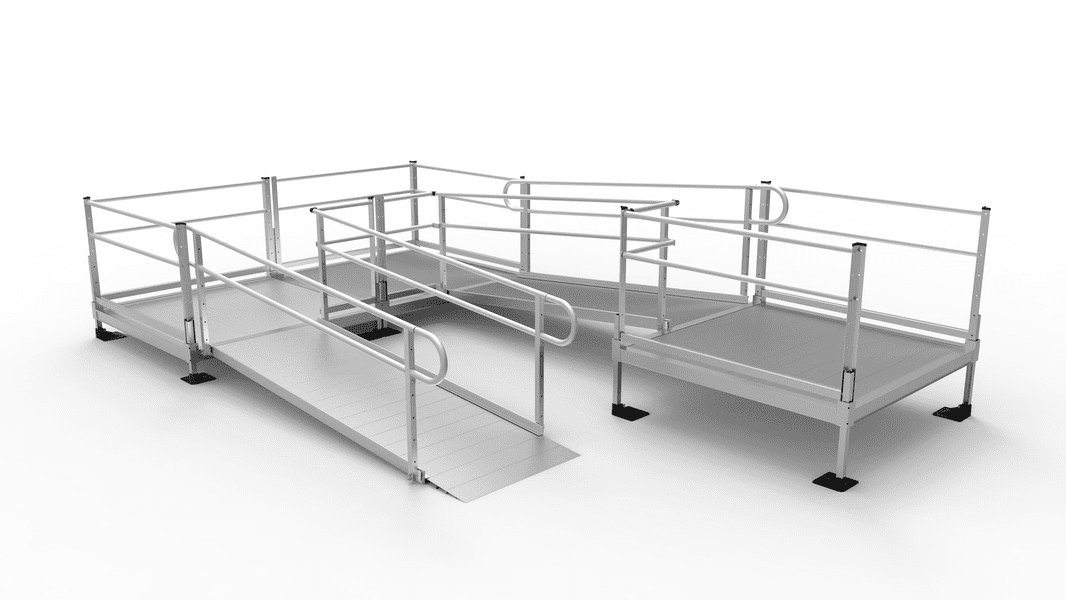 Texas U Ramp PATHWAY 3G 24 ft. U-Shaped Aluminum Wheelchair Ramp Kit with Expanded ...